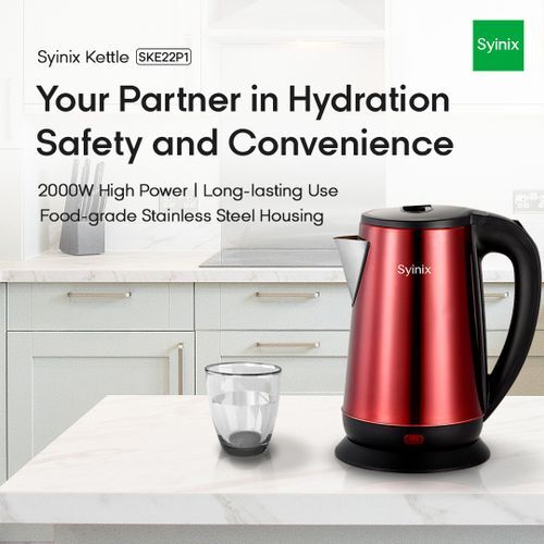SYINIX  2.2LITRES ELECTRIC JUG / KETTLE 2000W - RED