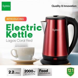 SYINIX  2.2LITRES ELECTRIC JUG / KETTLE 2000W - RED