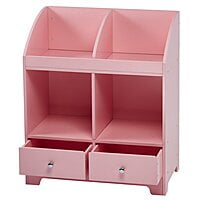 Pink Wooden Kids Storage Shelf with Drawers – Toy & Book Organizer for Girls' Room Pink Wooden Kids Storage Shelf with Drawers – Toy & Book Organizer for Girls' Room