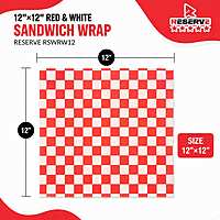 Sandwich Wrap 12"×12" Rd&Wht Reserve 5/1000
