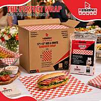 Sandwich Wrap 12"×12" Rd&Wht Reserve 5/1000