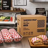 Sandwich Wrap 12"x12" Red&Wht 5/1000