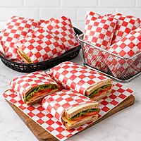 Sandwich Wrap 12"x12" Red&Wht 5/1000