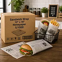 Sandwich Wrap 12"x16" Newspaper 5/1000