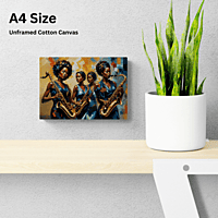 "Jazz Queens: A Symphony in Blue" – Printed Canvas Wall Art | UNFRAMED 