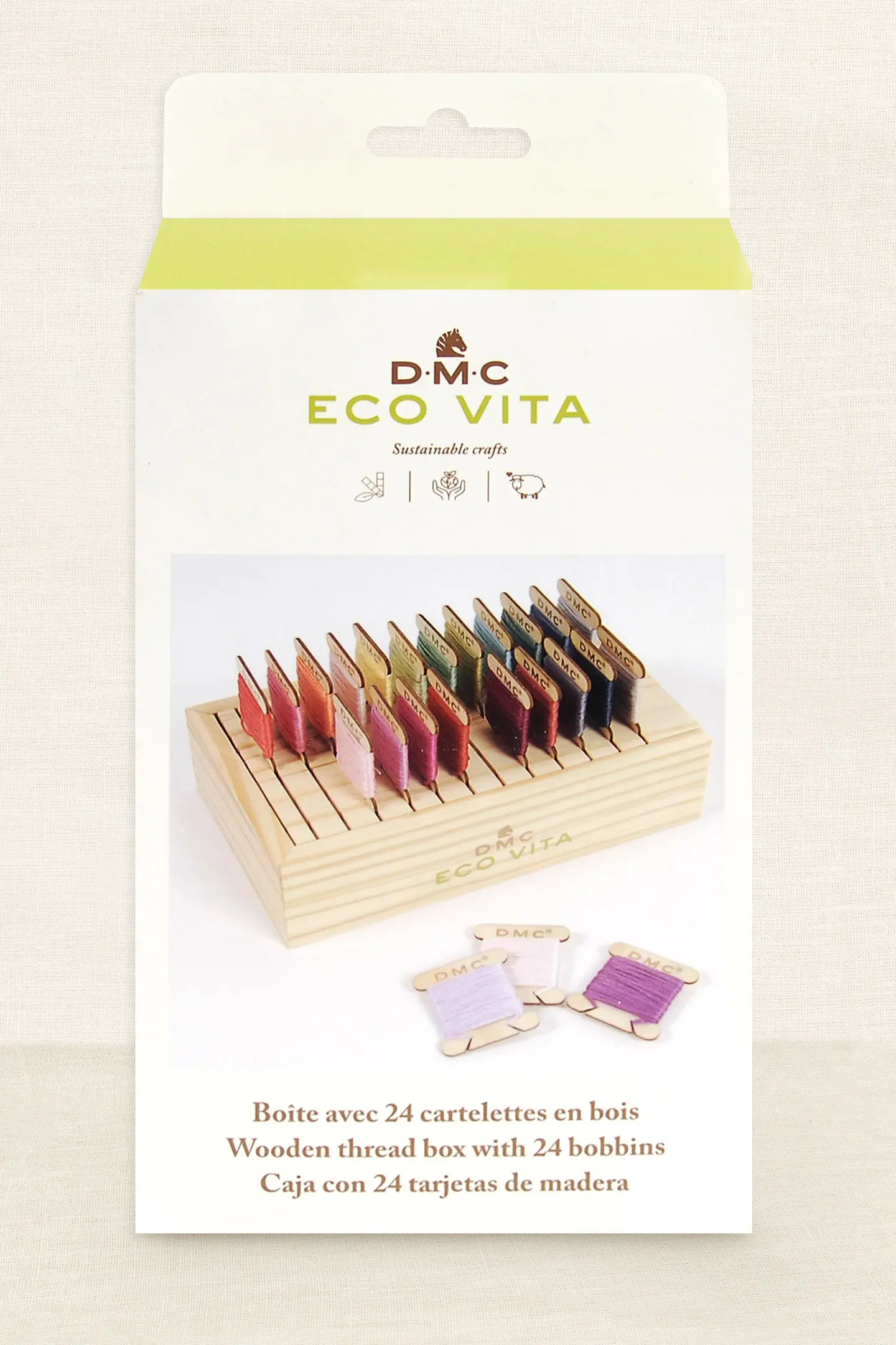 DMC Scatola Porta Bobine in Legno Eco Vita con 24 Bobine DMC Scatola Porta Bobine in Legno Eco Vita con 24 Bobine