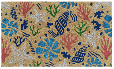 Scattered Shells Coir Doormat