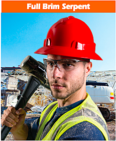 Full Brim Hard Hat, Ratchet Adjustment, Unvented, White Full Brim Hard Hat, Ratchet Adjustment, Unvented, White