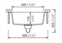 Medium Single Bowl Undermount Only Granite Composite - Light Gray