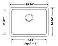 Medium Single Bowl Undermount Only Granite Composite - Dark Gray