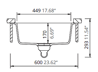 Medium Single Bowl Undermount Only Granite Composite - Dark Gray Medium Single Bowl Undermount Only Granite Composite - Dark Gray