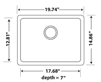 Medium Single Bowl Undermount Only Granite Composite - White