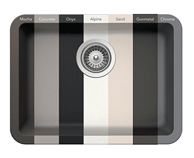 Medium Single Bowl Undermount Only Granite Composite - White Medium Single Bowl Undermount Only Granite Composite - White