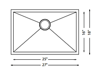 Large Single Bowl -18g HZ Series, Zero Radius, 27"