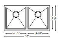 Double Equal Bowl-18g HZ Series, Zero Radius