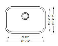 Large Single Bowl - 18g, H Series, 25"
