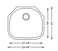 Single Bar Bowl, D-Shaped-18g, H Series