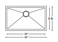 Large Single Bowl-30", 18g, HZ Series, Nested