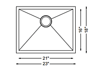 Medium Single Bowl-18g HZ Series, Zero Radius