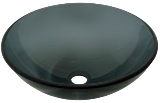Round Glass Vessel Sink - Black Round Glass Vessel Sink - Black