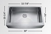 Large Single Bowl - 18g HZ Series Apron Black