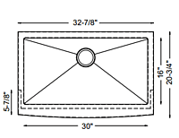 Large Single Bowl - 18g HZ Series Apron Black