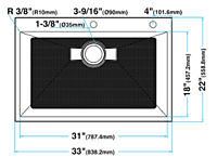 33-inch Drop-in Kitchen Sink Single Bowl