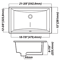 Rectangle Vanity TRUE 1812 - White - 357389