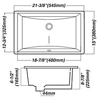Rectangle Vanity 1913 - White - 982423