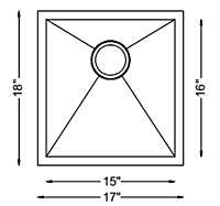 Single Bar Bowl - 16g HZR Series, Zero Radius - 195627