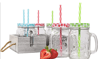 Mason Jar with Straw Mason Jar with Straw