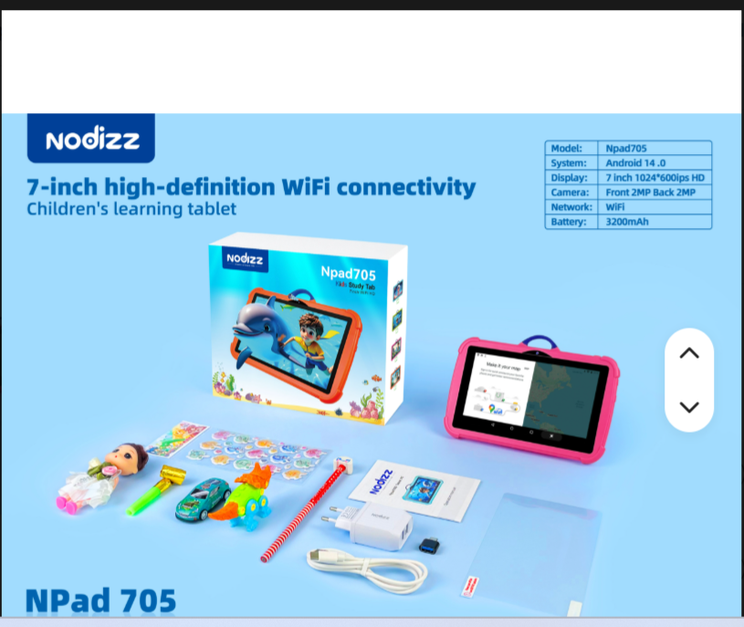 NODDIZZ CHILDREN TABLET WITH 2 SIM SLOTS & WIFI