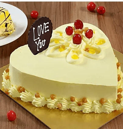 Heart Shaped Butterscotch Cake Heart Shaped Butterscotch Cake