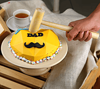 Dad Moustache Pinata Cake