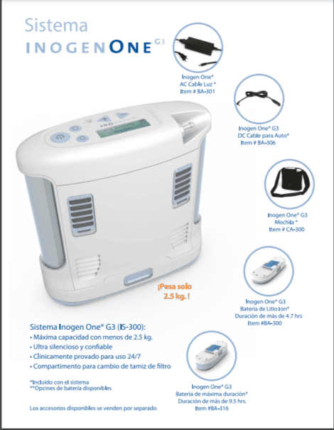 Inogen G3 Concentrador de Oxígeno Portátil Inogen G3 Concentrador de Oxígeno Portátil