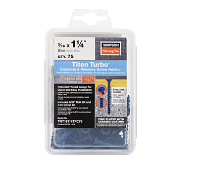 Simpson Strong-Tie Mechanical Anchors 75 TUB Titen Turbo FLAT Simpson Strong-Tie Mechanical Anchors 75 TUB Titen Turbo FLAT