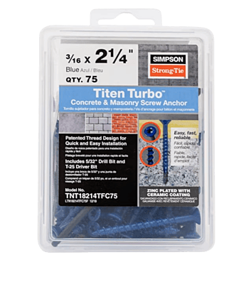 Simpson Strong-Tie Mechanical Anchors 75 TUB Titen Turbo FLAT Simpson Strong-Tie Mechanical Anchors 75 TUB Titen Turbo FLAT