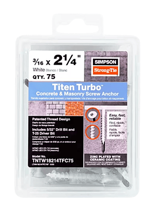 Simpson Strong-Tie Mechanical Anchors 75 TUB Titen Turbo FLAT Simpson Strong-Tie Mechanical Anchors 75 TUB Titen Turbo FLAT