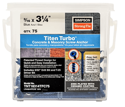 Simpson Strong-Tie Mechanical Anchors 75 TUB Titen Turbo FLAT Simpson Strong-Tie Mechanical Anchors 75 TUB Titen Turbo FLAT