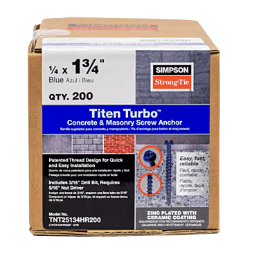 Simpson Strong-Tie Mechanical Anchors Titen Turbo HEX Simpson Strong-Tie Mechanical Anchors Titen Turbo HEX