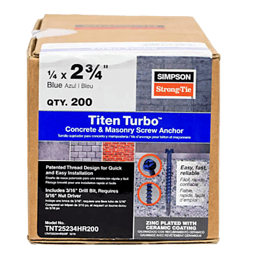 Simpson Strong-Tie Mechanical Anchors Titen Turbo HEX Simpson Strong-Tie Mechanical Anchors Titen Turbo HEX