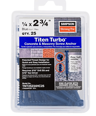 Simpson Strong-Tie Mechanical Anchors Titen Turbo HEX Simpson Strong-Tie Mechanical Anchors Titen Turbo HEX