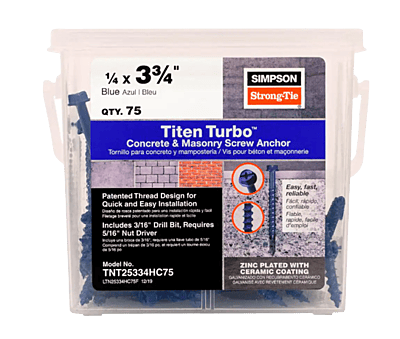 Simpson Strong-Tie Mechanical Anchors Titen Turbo HEX Simpson Strong-Tie Mechanical Anchors Titen Turbo HEX