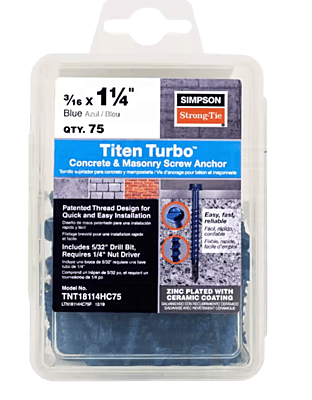 Simpson Strong-Tie Mechanical Anchors Titen Turbo HEX Simpson Strong-Tie Mechanical Anchors Titen Turbo HEX