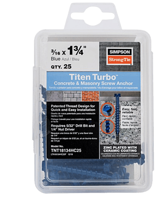 Simpson Strong-Tie Mechanical Anchors Titen Turbo HEX Simpson Strong-Tie Mechanical Anchors Titen Turbo HEX