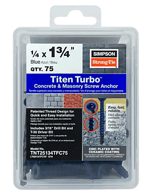 Simpson Strong-Tie Mechanical Anchors 75 TUB Titen Turbo FLAT Simpson Strong-Tie Mechanical Anchors 75 TUB Titen Turbo FLAT