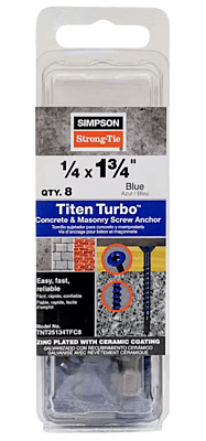 Simpson Strong-Tie Mechanical Anchors 8 CLAM Titen Turbo FLAT Simpson Strong-Tie Mechanical Anchors 8 CLAM Titen Turbo FLAT