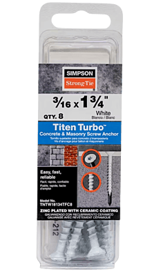 Simpson Strong-Tie Mechanical Anchors 8 CLAM Titen Turbo FLAT Simpson Strong-Tie Mechanical Anchors 8 CLAM Titen Turbo FLAT