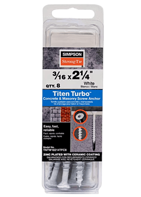 Simpson Strong-Tie Mechanical Anchors 8 CLAM Titen Turbo FLAT Simpson Strong-Tie Mechanical Anchors 8 CLAM Titen Turbo FLAT