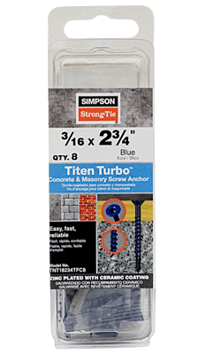 Simpson Strong-Tie Mechanical Anchors 8 CLAM Titen Turbo FLAT Simpson Strong-Tie Mechanical Anchors 8 CLAM Titen Turbo FLAT